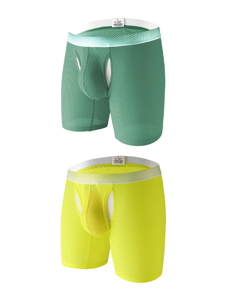 2 Pack Men's Ice Silk Ultra-Soft Mesh Breathable Cooling Comfort Midway Briefs