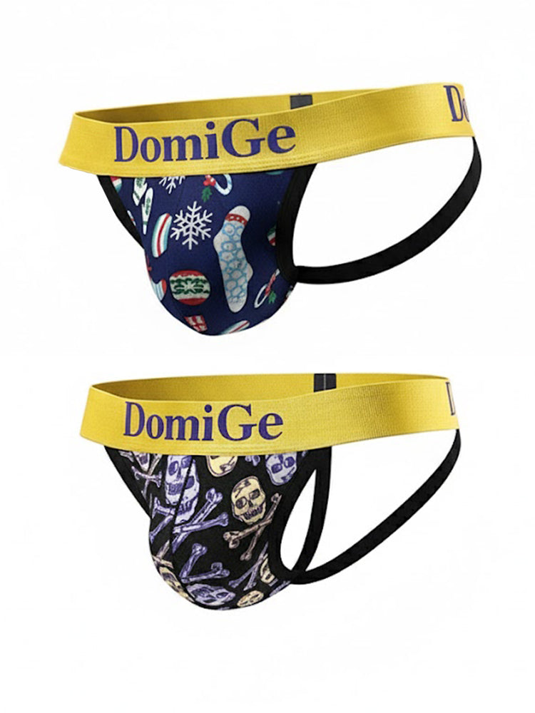 2 Pack Men's Fun Print Breathable Low-Rise Jockstrap