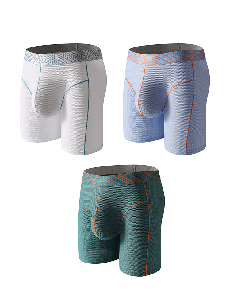 3 Pack Men's Mid-Rise Sporty Cut Full Coverage Anti-Chafing Odor-Control Midway Briefs
