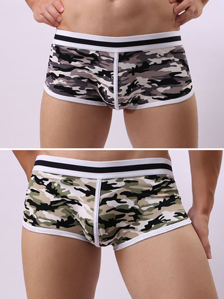 2 Pack Men's Ultra-Soft Bold Prints Sporty Cut Anti-Chafing Snug Fit Trunks