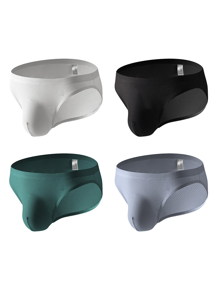 4 Pack Men's Lightweight Breathable Stretch Briefs