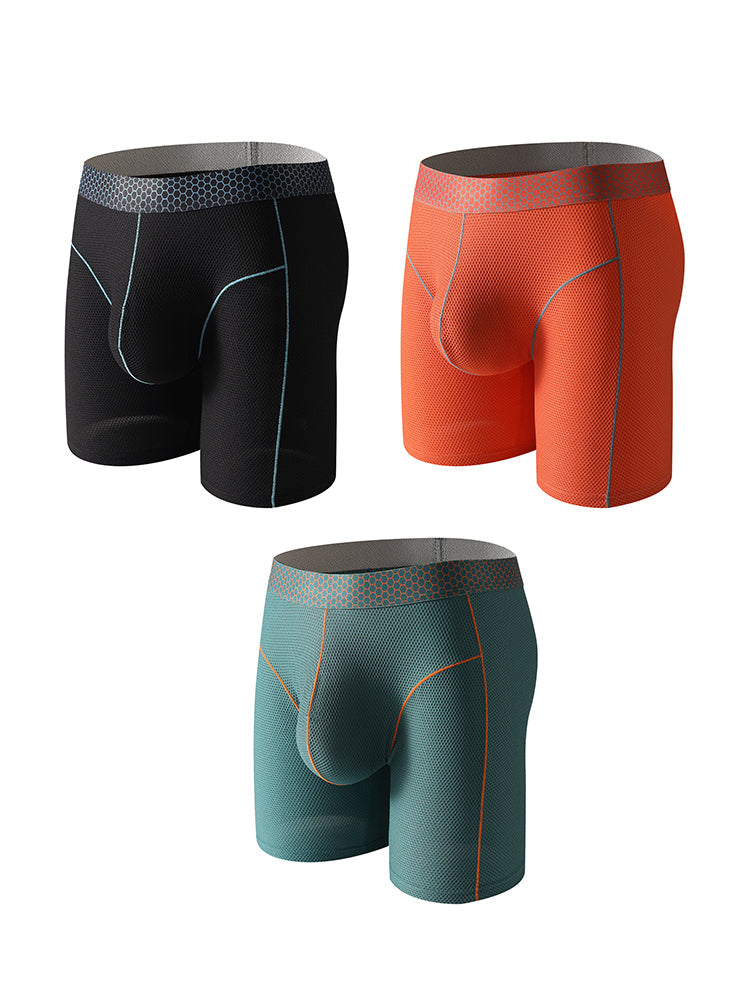3 Pack Men's Mid-Rise Sporty Cut Full Coverage Anti-Chafing Odor-Control Midway Briefs