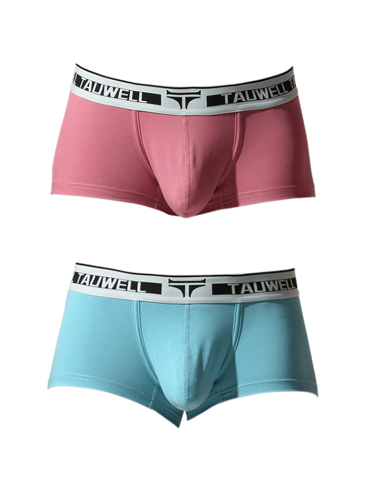 2 Pack Men's Ultra-Soft Breathable Cotton Supportive Fit Sporty Cut Comfy Trunks