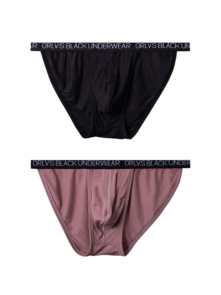 2 Pack Men's Soft Modal Bikini with U-Shaped Pouch and Stretch Waistband