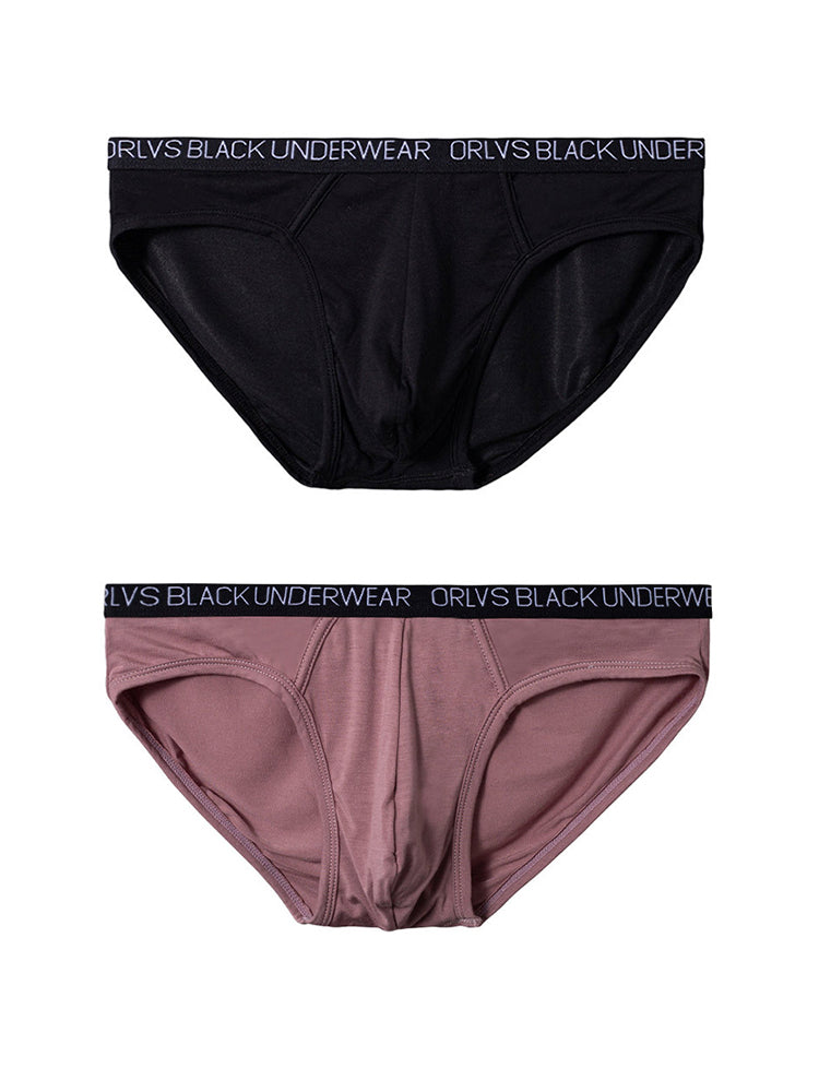 2 Pack Men's Trendy Seamless Waistband Ultra-Soft Fabric Stay-Put Fit Briefs