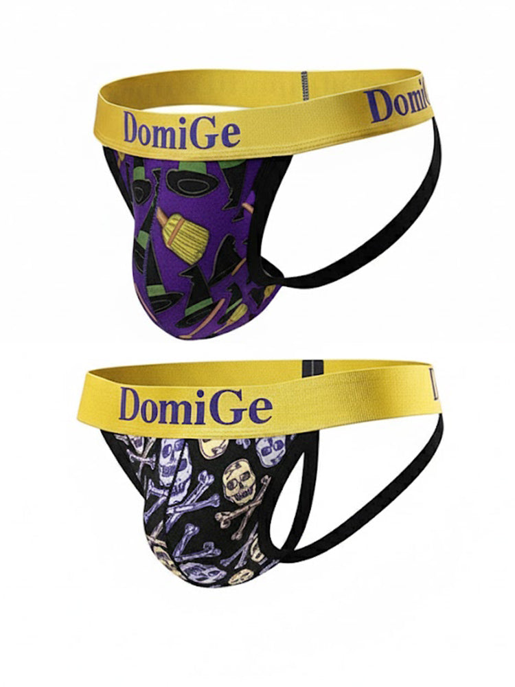 2 Pack Men's Fun Print Breathable Low-Rise Jockstrap