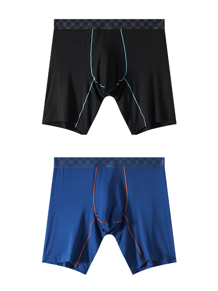 2 Pack Men's Stretch Fabric Full Coverage Anti-Chafing Soft Midway Briefs
