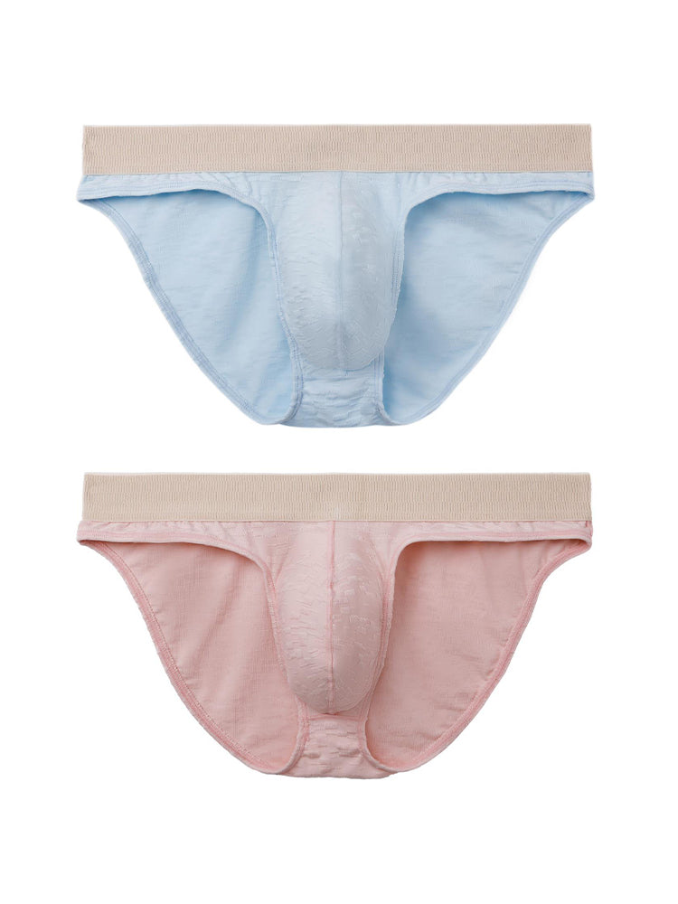 2 Pack Men's Seamless Quick-Dry Lightweight & Airy Sporty Cut Soft Briefs
