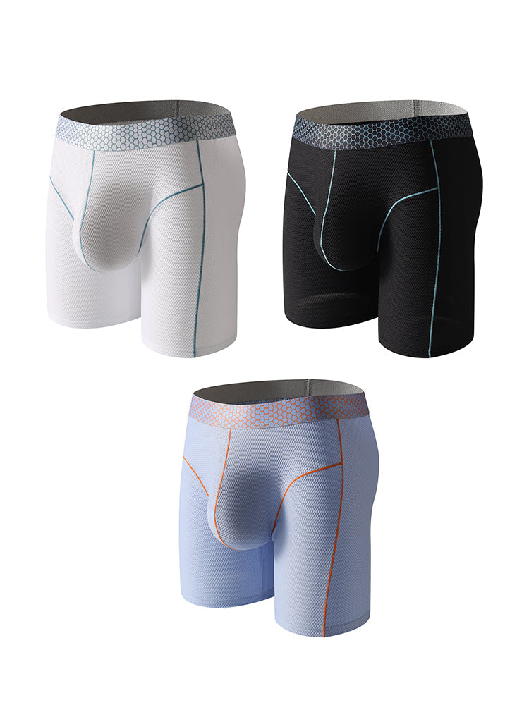 3 Pack Men's Mid-Rise Sporty Cut Full Coverage Anti-Chafing Odor-Control Midway Briefs