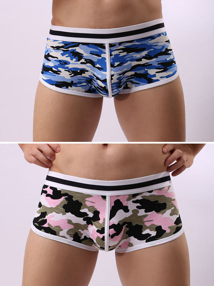 2 Pack Men's Ultra-Soft Bold Prints Sporty Cut Anti-Chafing Snug Fit Trunks