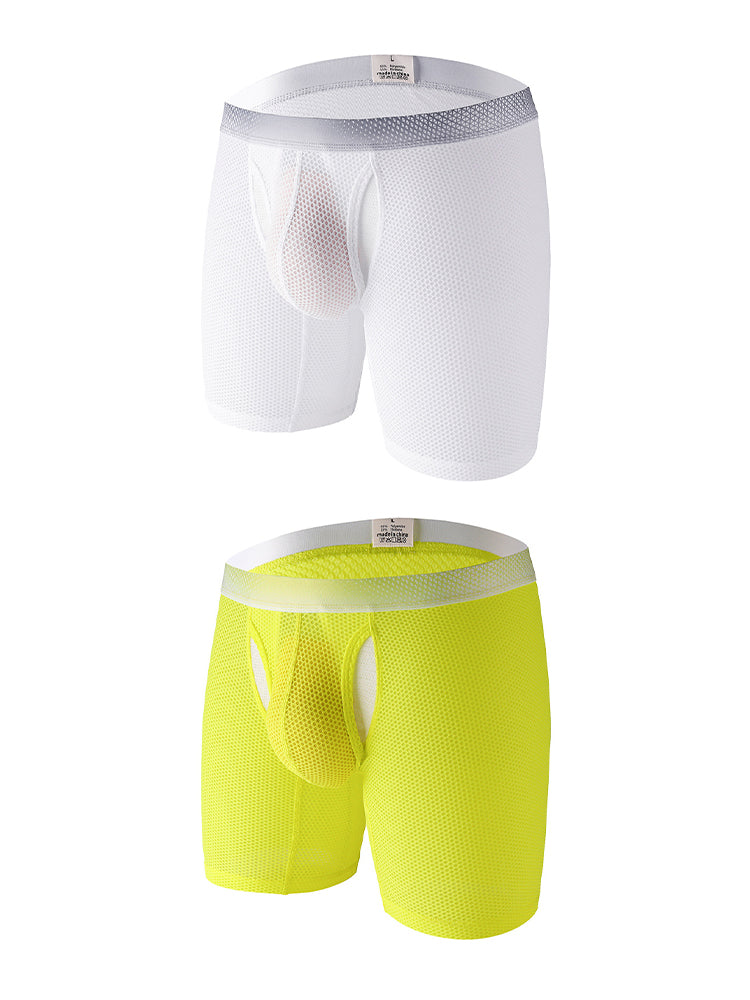 2 Pack Men's Ice Silk Ultra-Soft Mesh Breathable Cooling Comfort Midway Briefs