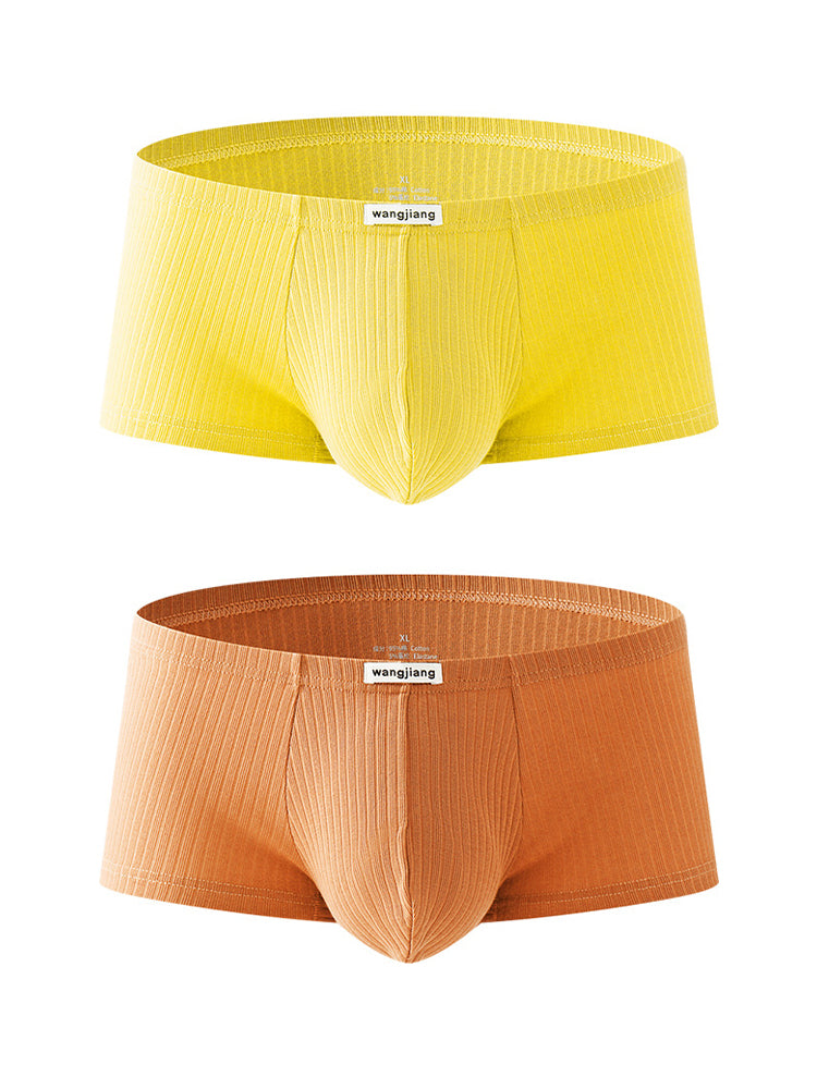 2 Pack Premium Cotton Double-Layered Gusset Breathable U-Pouch Trunks
