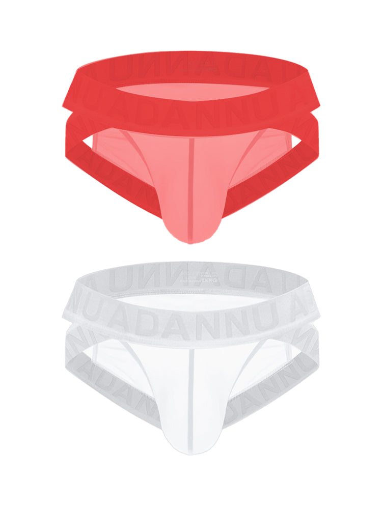 2 Pack Men's Sexy Odor-Control Stretch Fit Semi-Transparent Sporty Cut Bikini