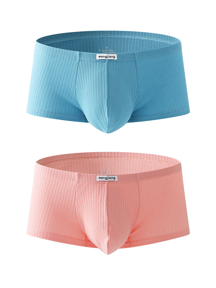 2 Pack Premium Cotton Double-Layered Gusset Breathable U-Pouch Trunks