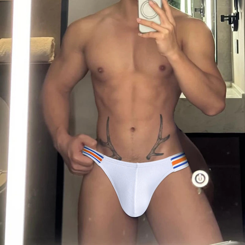 Pure Cotton Ribbed Sports Briefs